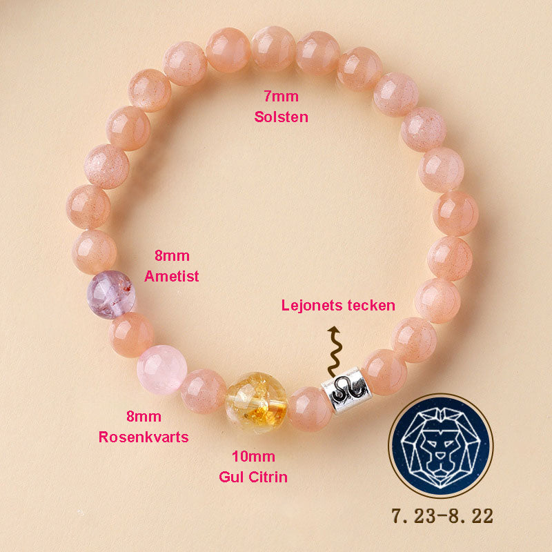 ✨ Personligt Stjärntecken Armband – Äkta Kristall Energi-Resonator 🌌 Zodiak Gåva 🎁