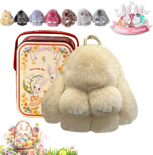 Lyxig Påskhare Nyckelring med Elegant Presentask – Den Perfekta Påskgåvan 🐰🌷