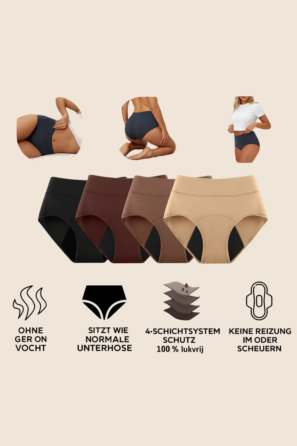 Hållbara Periodtrosor med 4 lager skydd 🩸 Trygghet hela dagen 🌿